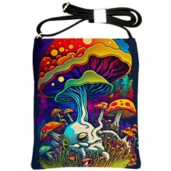 Mushrooms Fungi Psychedelic Shoulder Sling Bag by Ndabl3x