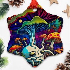 Mushrooms Fungi Psychedelic Ornament (snowflake) by Ndabl3x