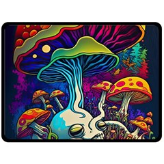 Mushrooms Fungi Psychedelic Two Sides Fleece Blanket (large) by Ndabl3x