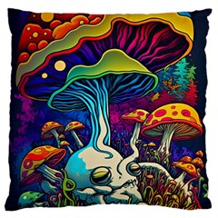 Mushrooms Fungi Psychedelic Standard Premium Plush Fleece Cushion Case (one Side) by Ndabl3x