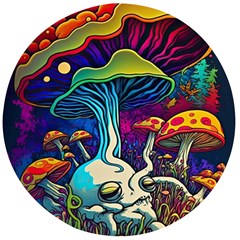 Mushrooms Fungi Psychedelic Wooden Bottle Opener (round)