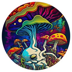 Mushrooms Fungi Psychedelic Round Trivet by Ndabl3x