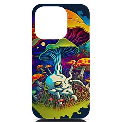 Mushrooms Fungi Psychedelic Iphone 14 Pro Black Uv Print Case