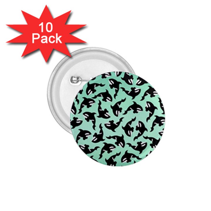 Orca Killer Whale Fish 1.75  Buttons (10 pack)