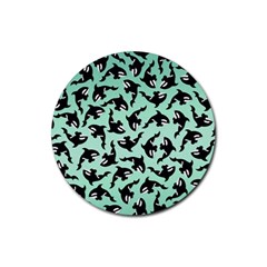 Orca Killer Whale Fish Rubber Coaster (round) by Ndabl3x