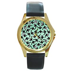 Orca Killer Whale Fish Round Gold Metal Watch by Ndabl3x