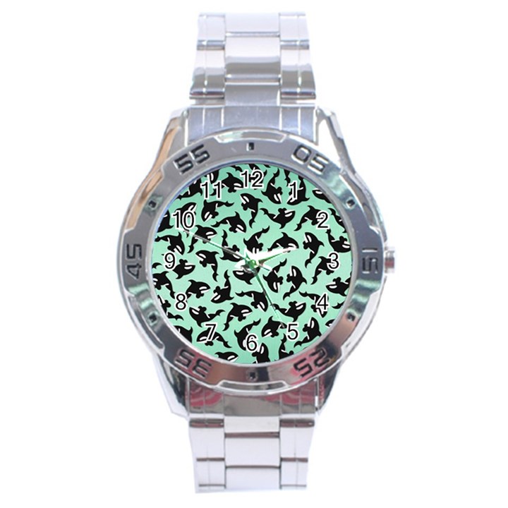 Orca Killer Whale Fish Stainless Steel Analogue Watch