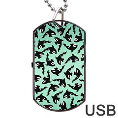 Orca Killer Whale Fish Dog Tag Usb Flash (one Side) by Ndabl3x