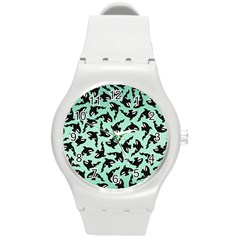 Orca Killer Whale Fish Round Plastic Sport Watch (m) by Ndabl3x