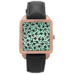 Orca Killer Whale Fish Rose Gold Leather Watch  by Ndabl3x