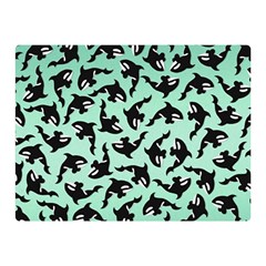 Orca Killer Whale Fish Two Sides Premium Plush Fleece Blanket (mini) by Ndabl3x