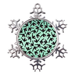 Orca Killer Whale Fish Metal Large Snowflake Ornament by Ndabl3x