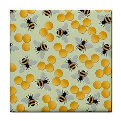 Honey Bee Bees Pattern Tile Coaster by Ndabl3x