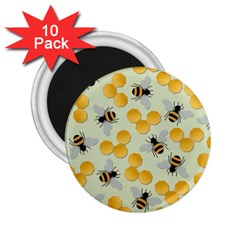 Honey Bee Bees Pattern 2 25  Magnets (10 Pack)  by Ndabl3x