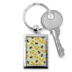 Honey Bee Bees Pattern Key Chain (rectangle) by Ndabl3x