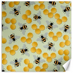 Honey Bee Bees Pattern Canvas 12  X 12  by Ndabl3x