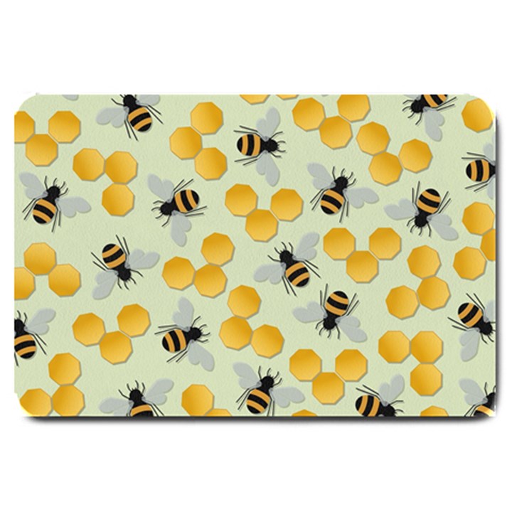 Honey Bee Bees Pattern Large Doormat