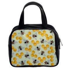 Honey Bee Bees Pattern Classic Handbag (two Sides) by Ndabl3x