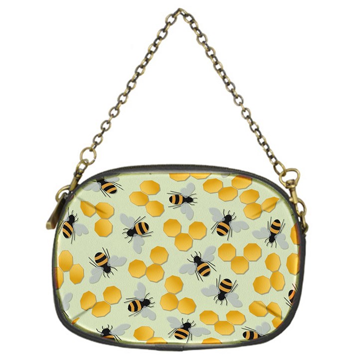 Honey Bee Bees Pattern Chain Purse (One Side)