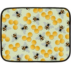 Honey Bee Bees Pattern Fleece Blanket (mini) by Ndabl3x