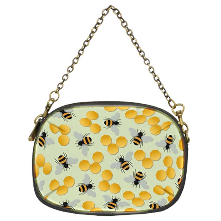 Honey Bee Bees Pattern Chain Purse (Two Sides)