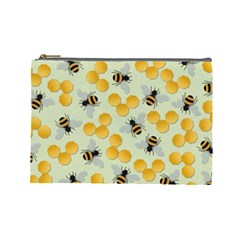 Honey Bee Bees Pattern Cosmetic Bag (large)