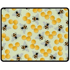 Honey Bee Bees Pattern Fleece Blanket (medium) by Ndabl3x