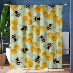 Honey Bee Bees Pattern Shower Curtain 60  X 72  (medium)  by Ndabl3x