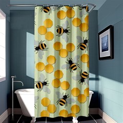 Honey Bee Bees Pattern Shower Curtain 36  X 72  (stall)  by Ndabl3x