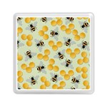 Honey Bee Bees Pattern Memory Card Reader (Square) Front