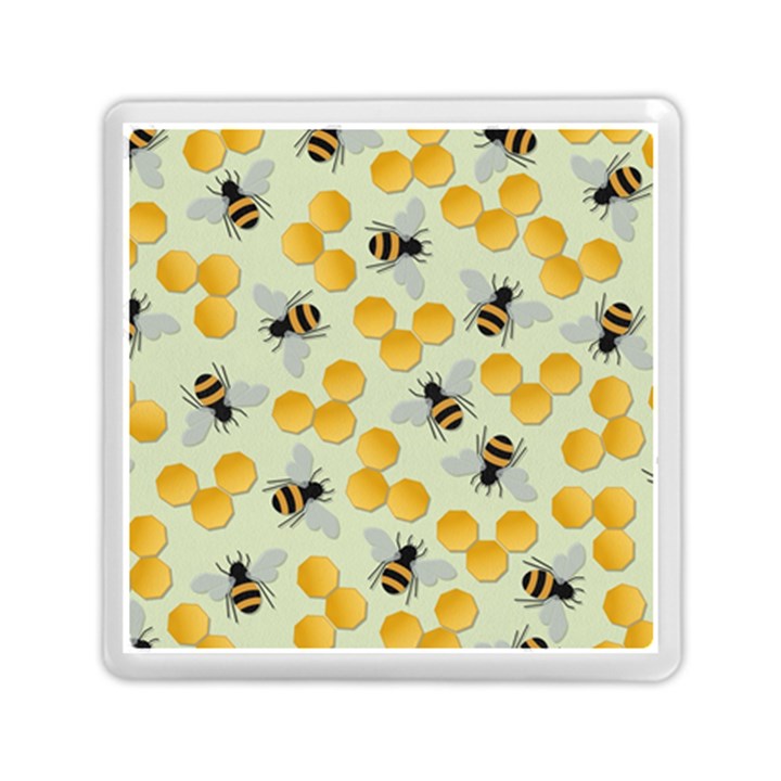 Honey Bee Bees Pattern Memory Card Reader (Square)