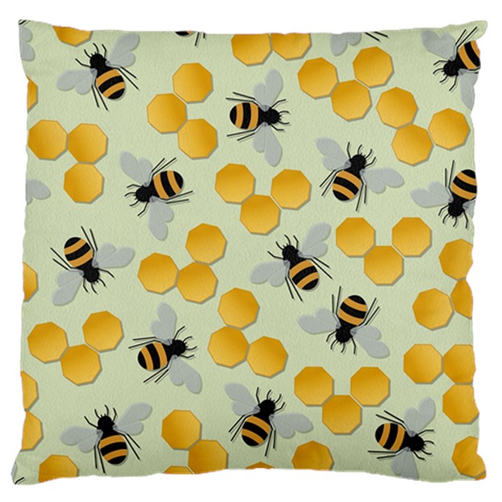 Honey Bee Bees Pattern Large Cushion Case (Two Sides)