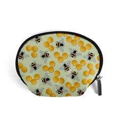 Honey Bee Bees Pattern Accessory Pouch (small) by Ndabl3x