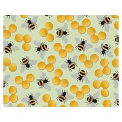 Honey Bee Bees Pattern Two Sides Premium Plush Fleece Blanket (medium) by Ndabl3x