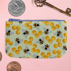 Honey Bee Bees Pattern Large Coin Purse by Ndabl3x