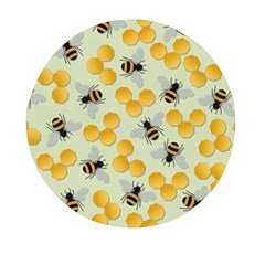 Honey Bee Bees Pattern Mini Round Pill Box by Ndabl3x