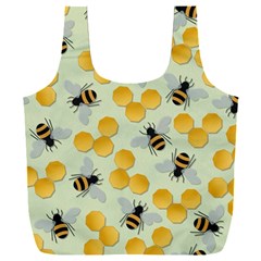 Honey Bee Bees Pattern Full Print Recycle Bag (xxl) by Ndabl3x