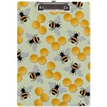 Honey Bee Bees Pattern A4 Acrylic Clipboard Front