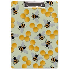 Honey Bee Bees Pattern A4 Acrylic Clipboard by Ndabl3x