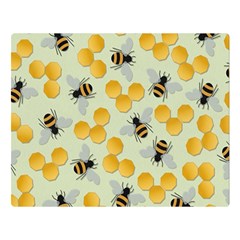 Honey Bee Bees Pattern Premium Plush Fleece Blanket (large) by Ndabl3x