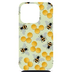 Honey Bee Bees Pattern Iphone 14 Pro Black Uv Print Case by Ndabl3x