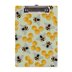 Honey Bee Bees Pattern A5 Acrylic Clipboard by Ndabl3x