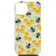 Honey Bee Bees Pattern Iphone 14 Black Uv Print Case by Ndabl3x