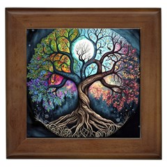 Tree Colourful Framed Tile by Ndabl3x