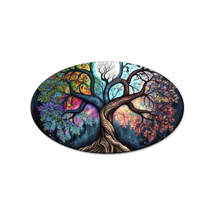 Tree Colourful Sticker (Oval)