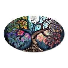 Tree Colourful Oval Magnet by Ndabl3x