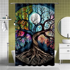 Tree Colourful Shower Curtain 48  X 72  (small)  by Ndabl3x