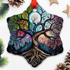 Tree Colourful Snowflake Ornament (two Sides) by Ndabl3x