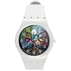 Tree Colourful Round Plastic Sport Watch (m) by Ndabl3x