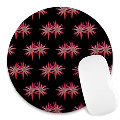 Chic Dreams Botanical Motif Pattern Design Round Mousepad by dflcprintsclothing